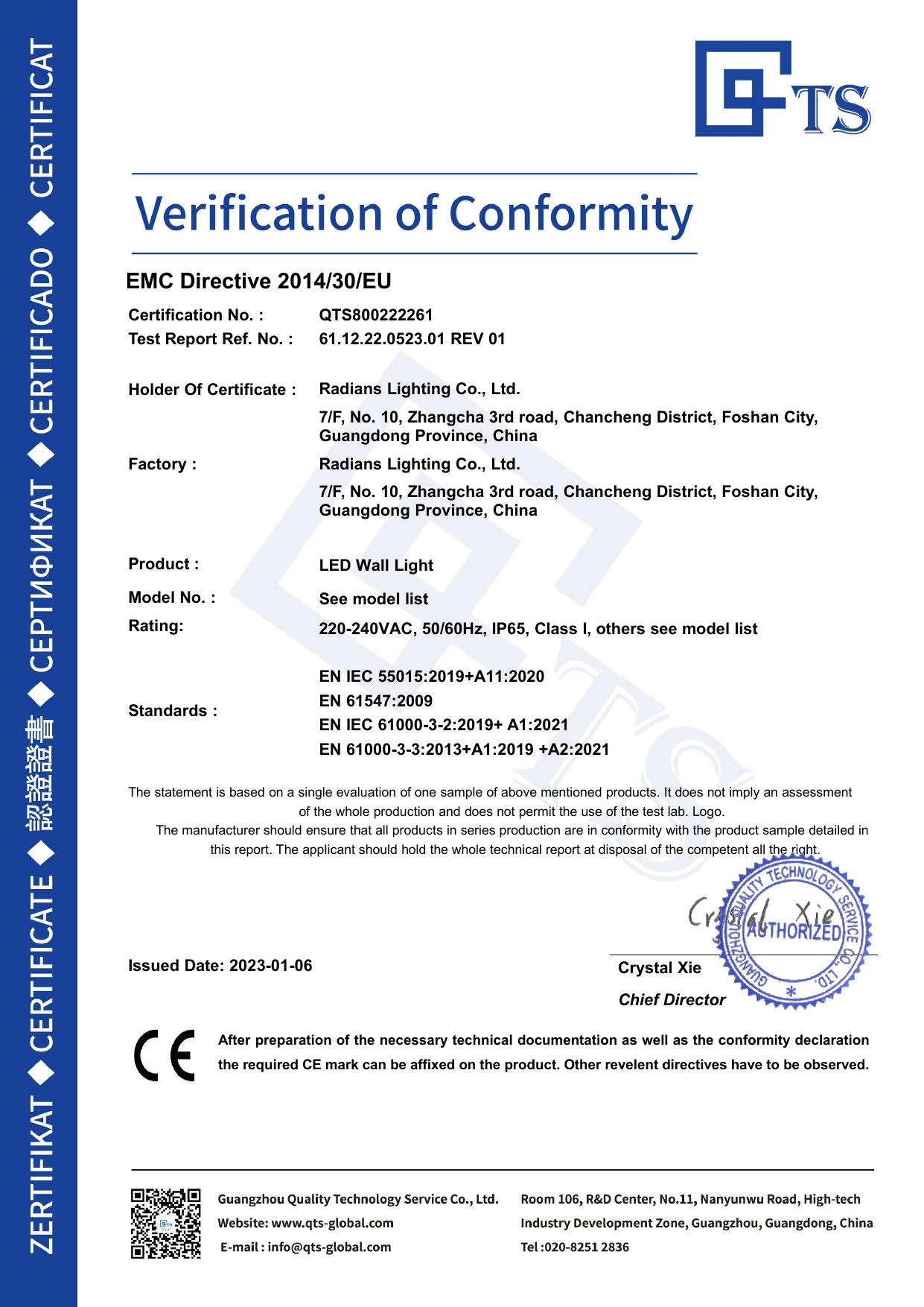 CE-EMV-Konformitätszertifikat für die AR-Serie Vorschau